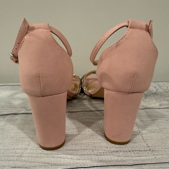 Pink T-Strap suede Block Heel Shoes/size 9 - Picture 10 of 10